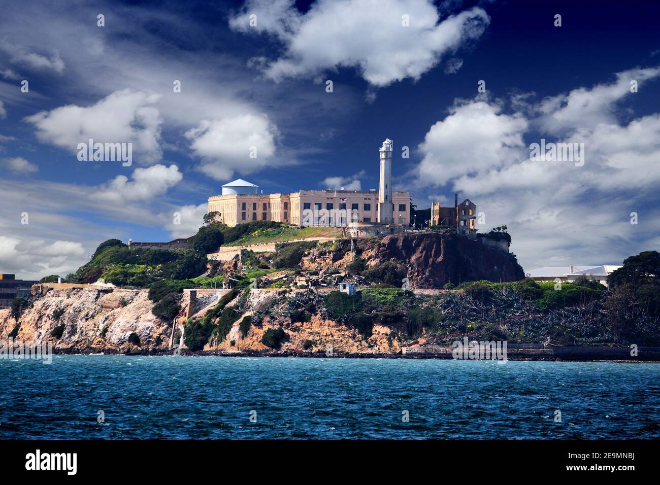 Alcatraz Prison Island in San Francisco, California. Legendary prison, San Francisco landmark. Stock Photo