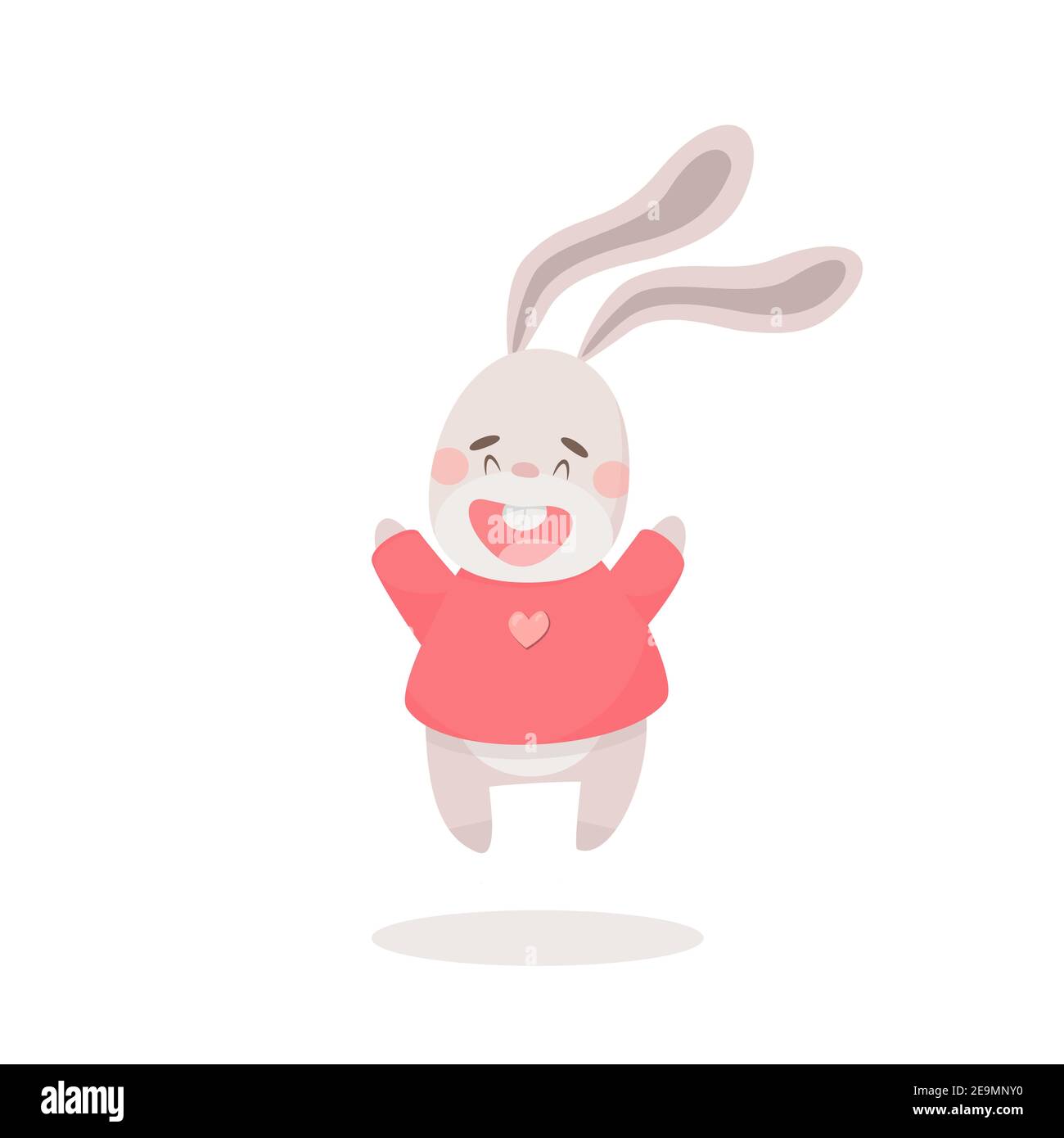 Cute cartoon Easter bunny isolated vector Illustration on a white ...