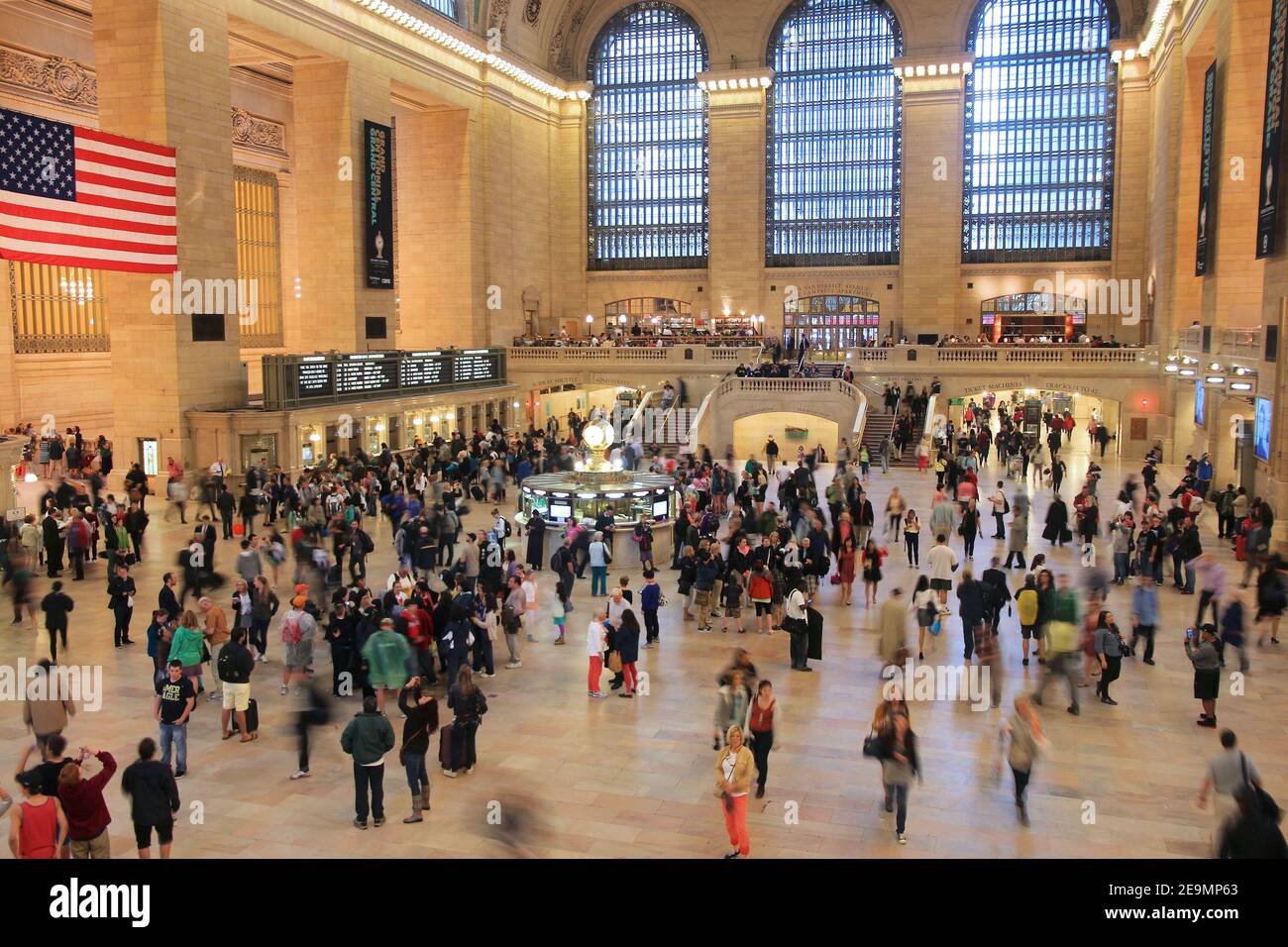 NEW YORK, USA - JUNE 7, 2013: People hurry in Grand Central Terminal in New York. The station exists since 1871. It had passenger ridership of 82 mill Stock Photo