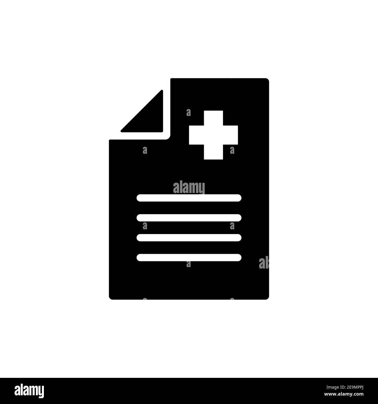 Medical report, clinical record vector glyph icon. Medicine and medical ...