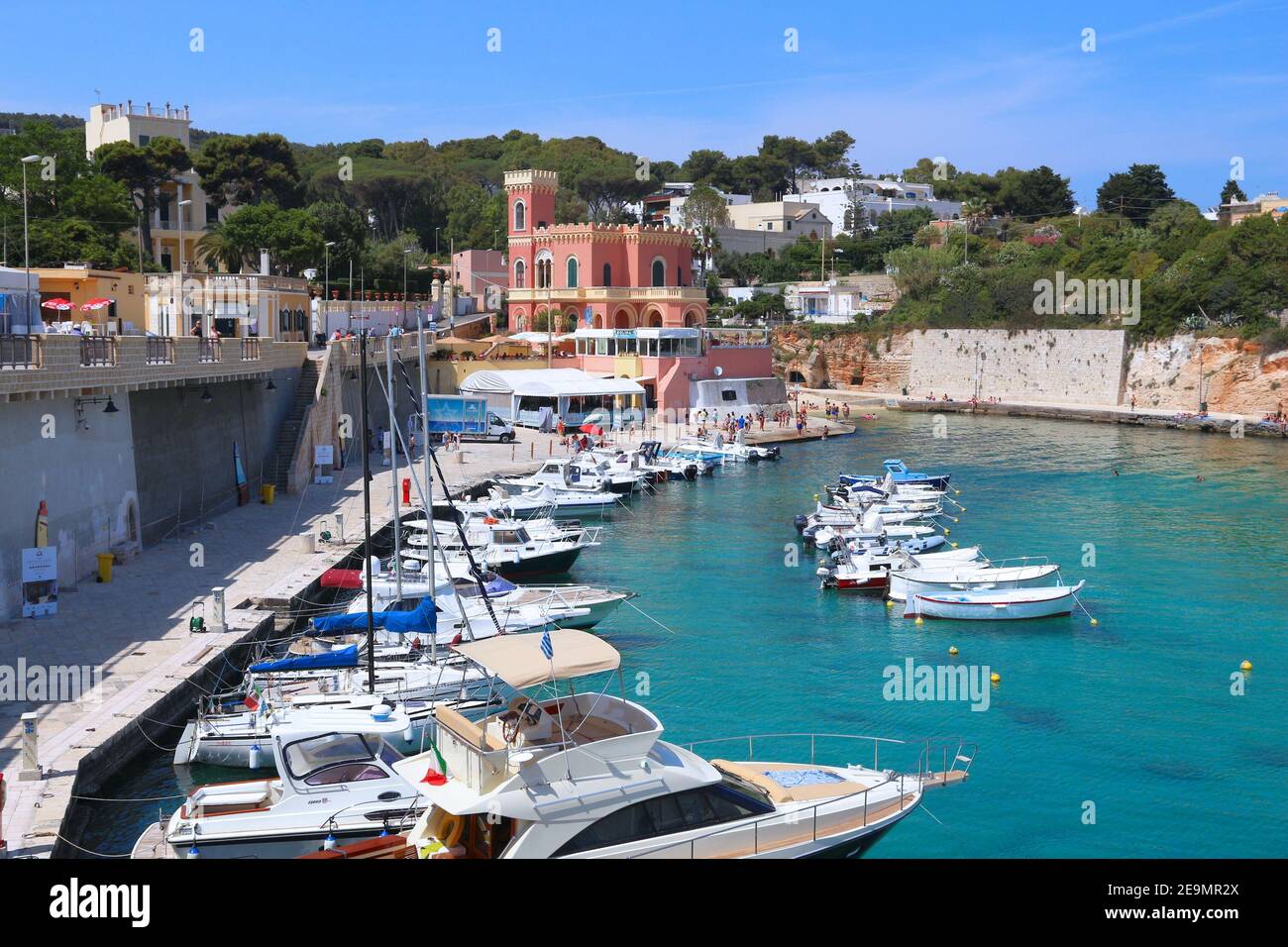 SALENTO, ITALY - JUNE 2, 2017: People visit Tricase Porto in Salento  Peninsula. Italy is one of most visited countries in the world with 50.7  million Stock Photo - Alamy