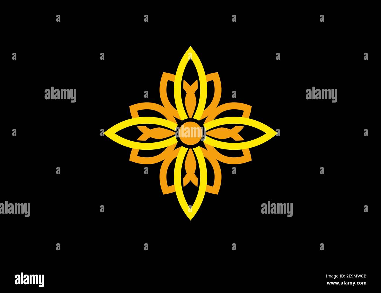 Yellow orange of ornament flower vector design Stock Vector Image & Art ...
