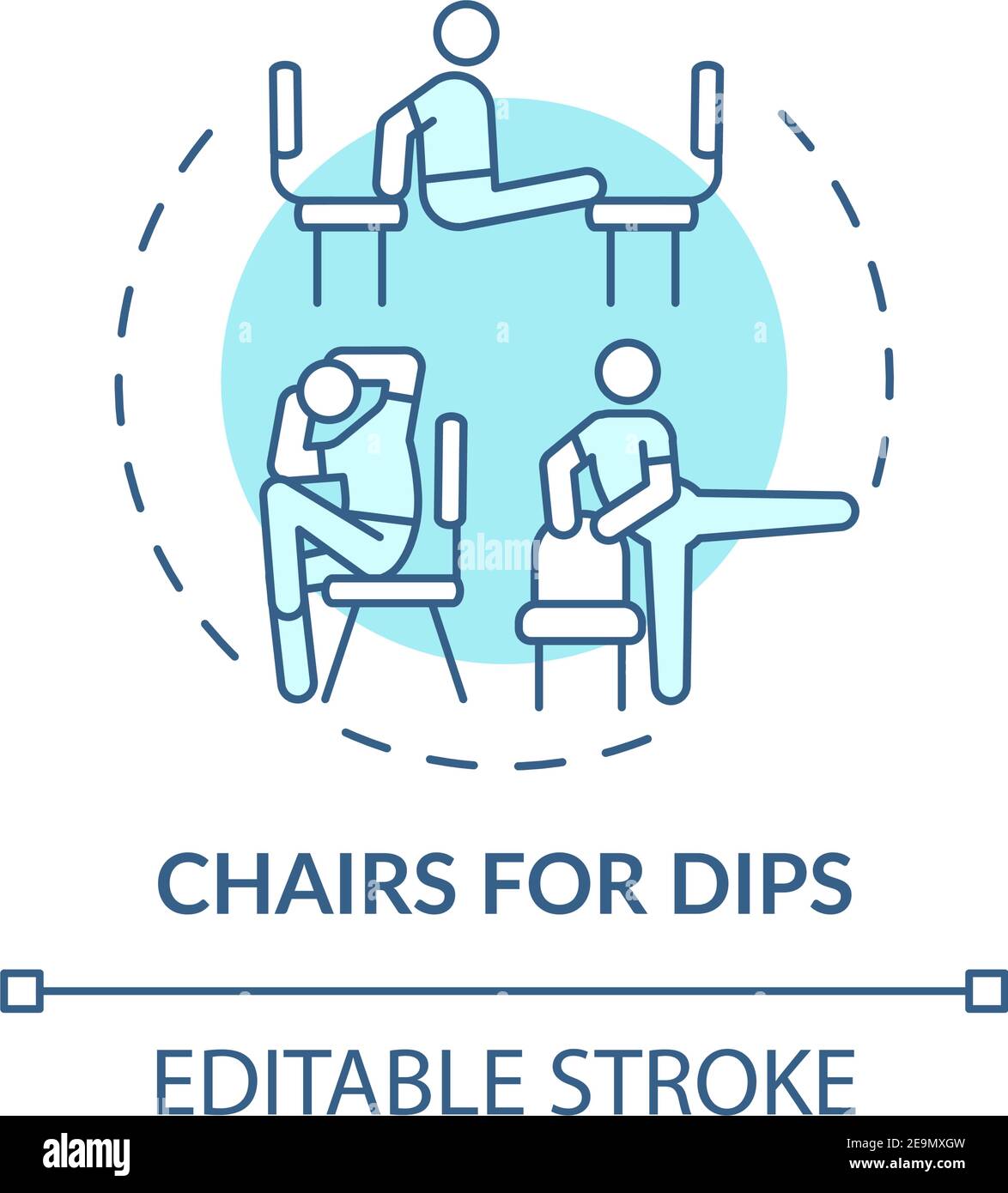 Chairs for dips concept icon Stock Vector