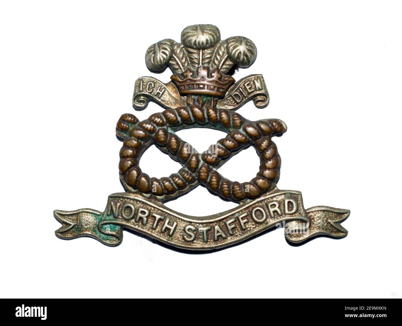 A cap badge of the North Staffordshire Regiment c. 1900-1959. Stock Photo
