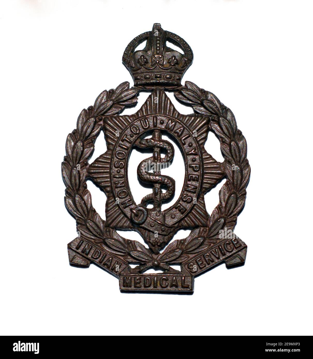 A cap badge of the Indian Medical Service c. 1901-1947. Stock Photo