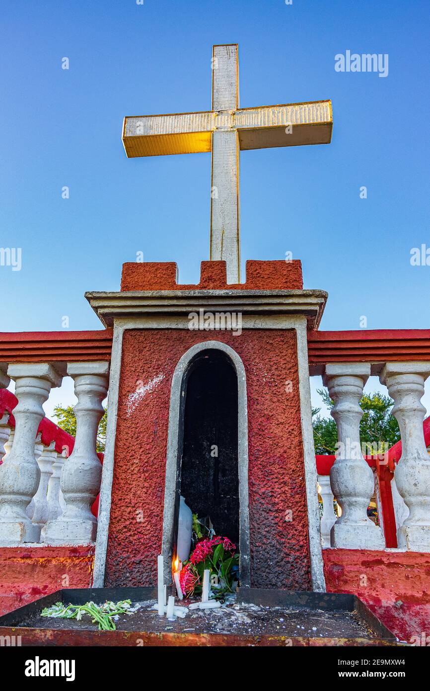 A view of the Cross atop Loma de la Cruz ( Hill of the cross) in Holguín, Cuba Stock Photo