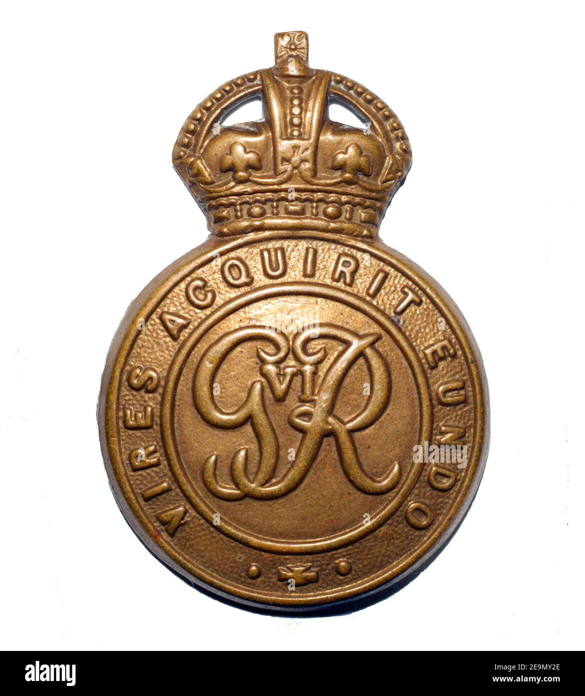 A cap badge of the Royal Military College c. 1936-1947. Stock Photo