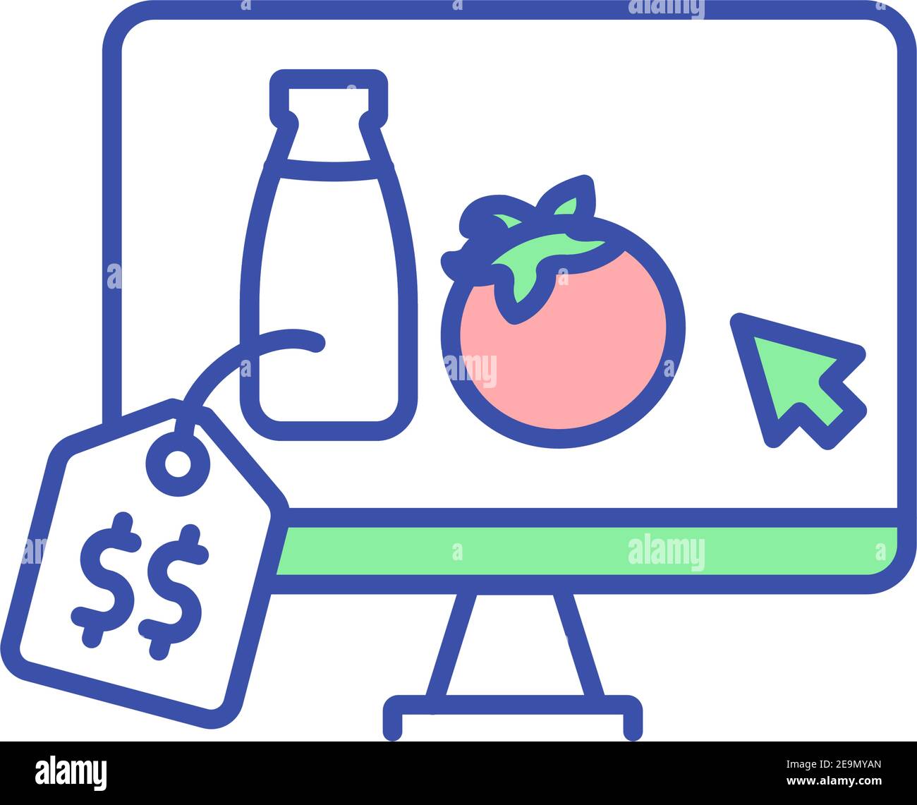 E commerce for farm food RGB color icon Stock Vector Image & Art - Alamy
