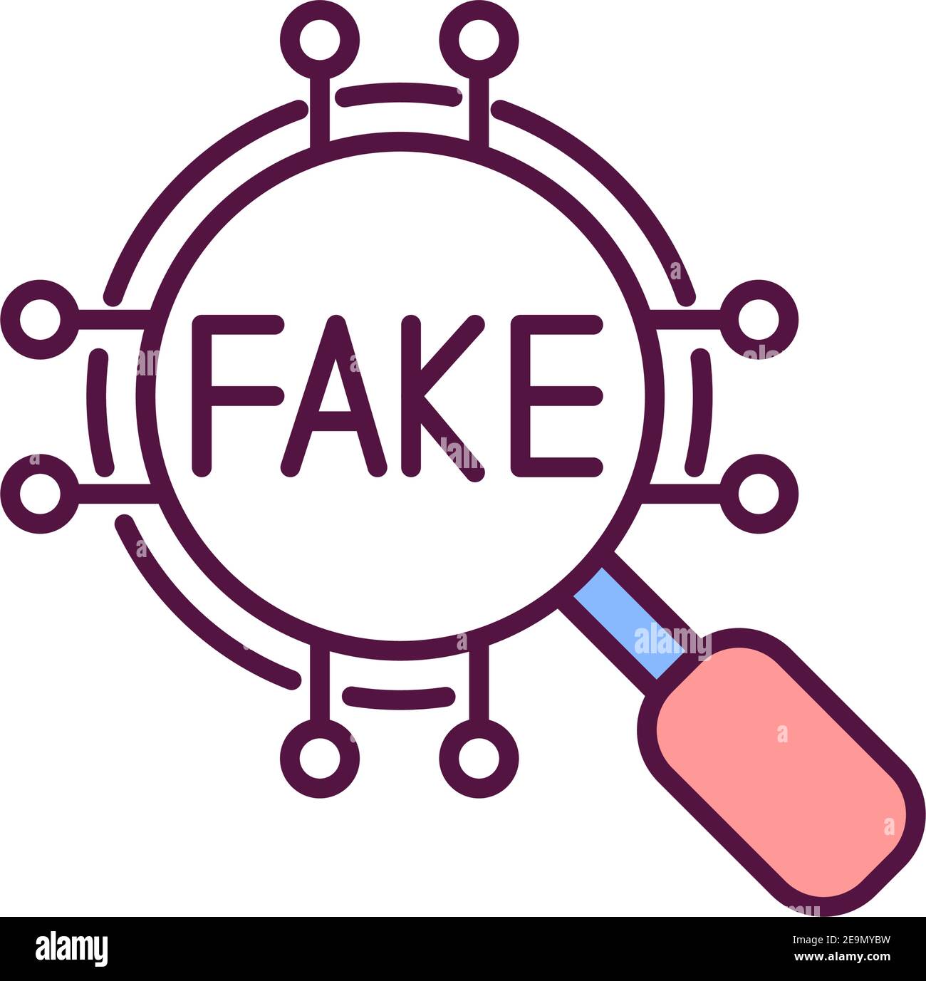 Fake news detection RGB color icon Stock Vector