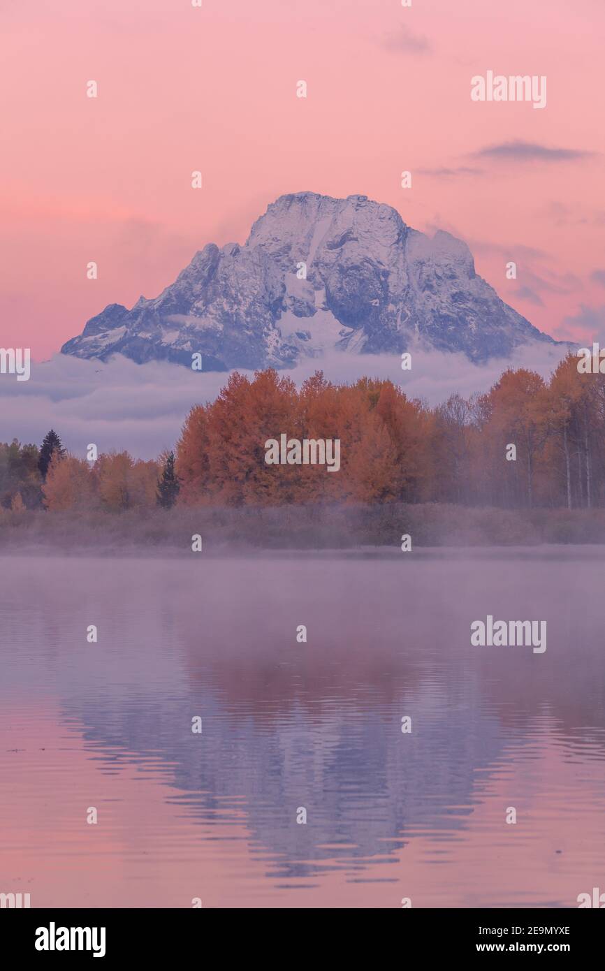 Scenic Sunrise LAndscape in the Tetons in Autumn Stock Photo - Alamy