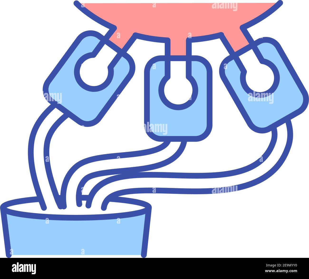 Machine milking RGB color icon Stock Vector