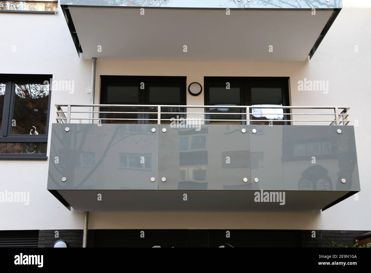 Balconies on a large apartment building Stock Photo Alamy