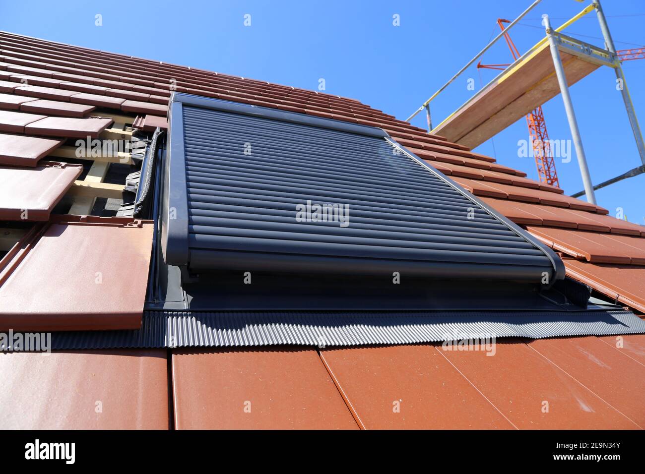 Roof window with roller shutter Stock Photo Alamy