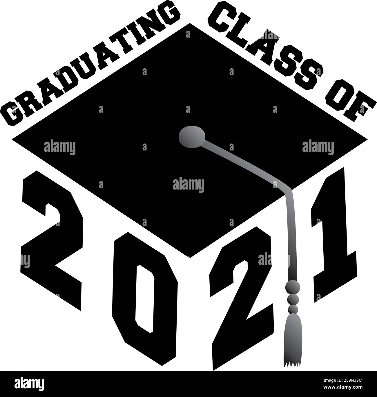 Graduating Class of 2021 Graduation Cap Graphic Stock Photo - Alamy
