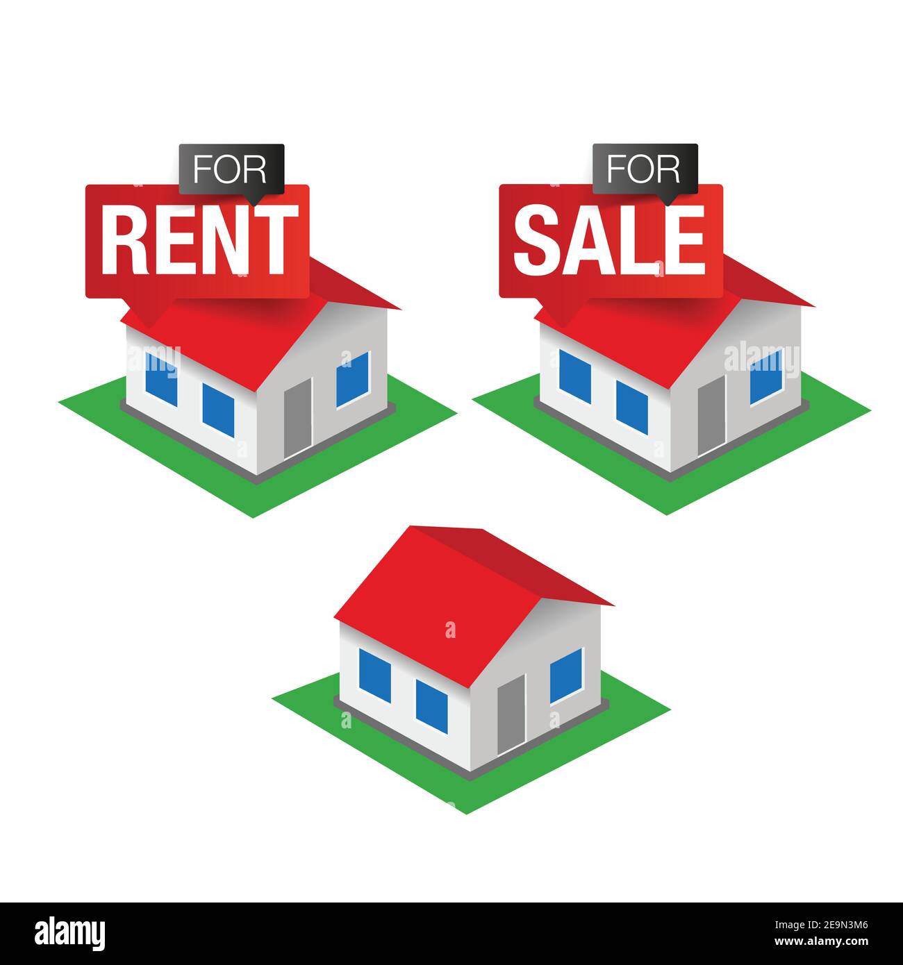 House for sale and rent icon Stock Vector