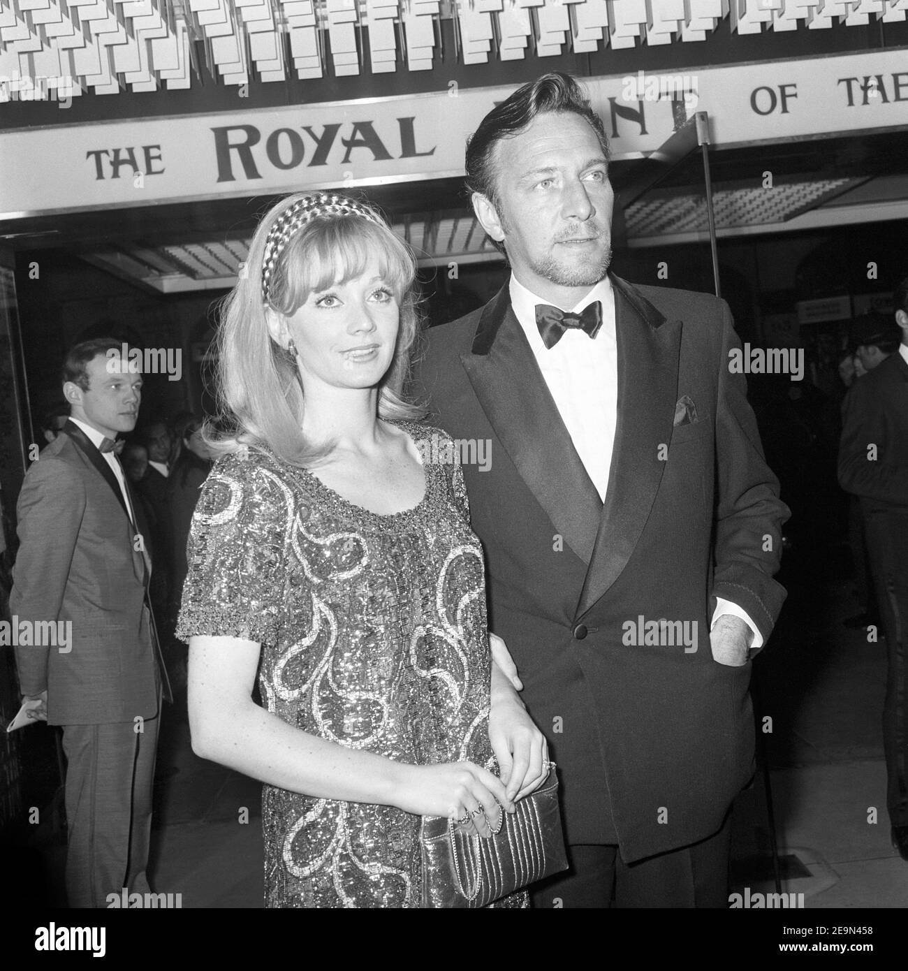 File photo dated 02/10/69 of Christopher Plummer, arriving with Elaine Taylor at the Odeon, St Martin's Lane, for the charity world premiere of 'The Royal Hunt of the Sun'. Christopher Plummer has died aged 91, according to his manager. Issue date: Friday February 5, 2021. Stock Photo
