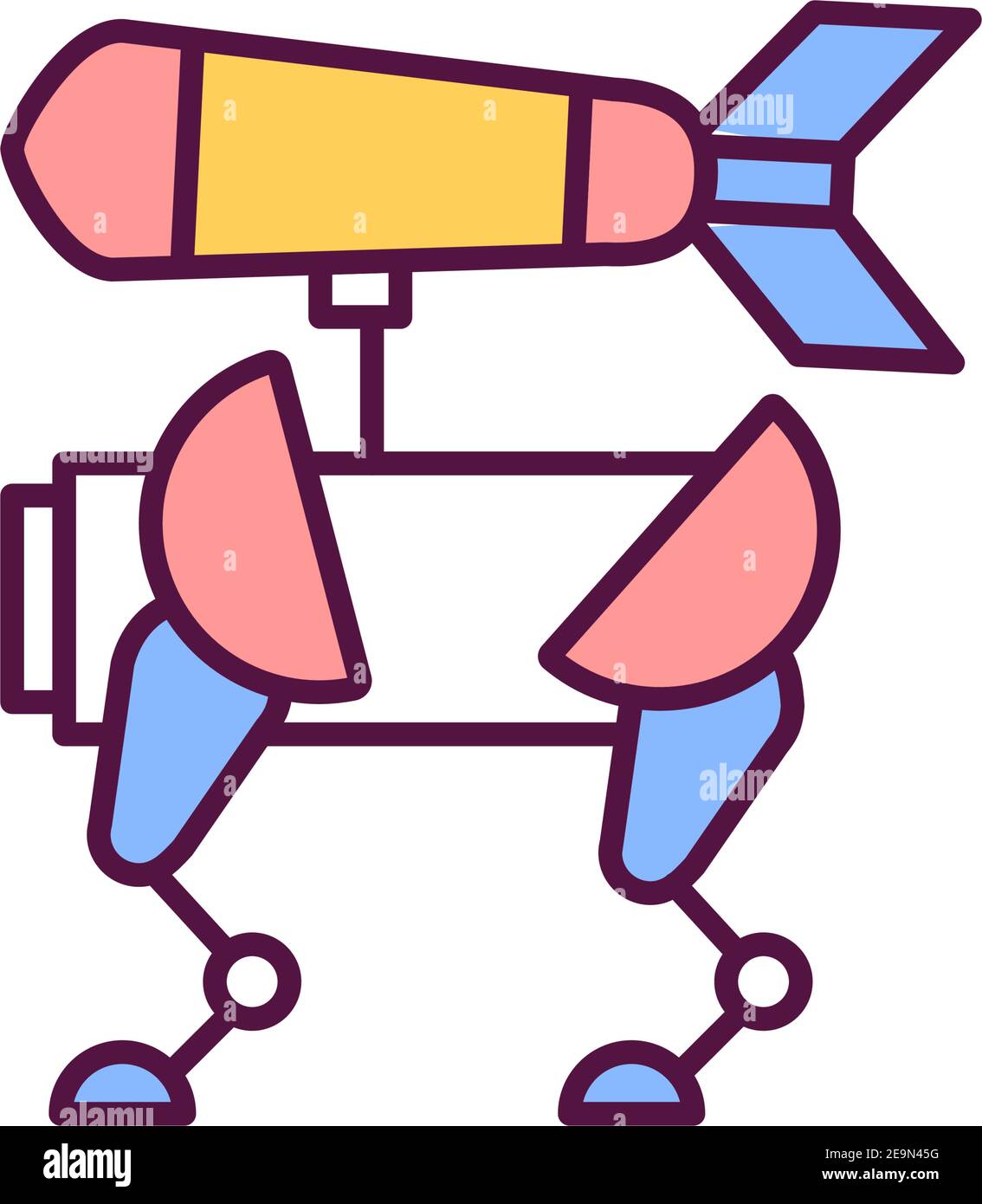 Autonomous weapon RGB color icon Stock Vector