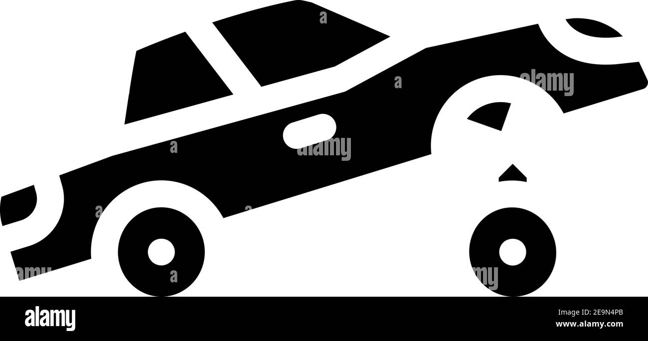 car rapper glyph icon vector illustration flat Stock Vector