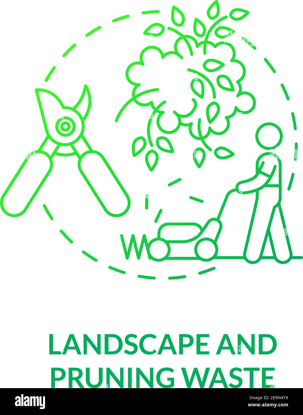 Landscape and pruning waste concept icon Stock Vector