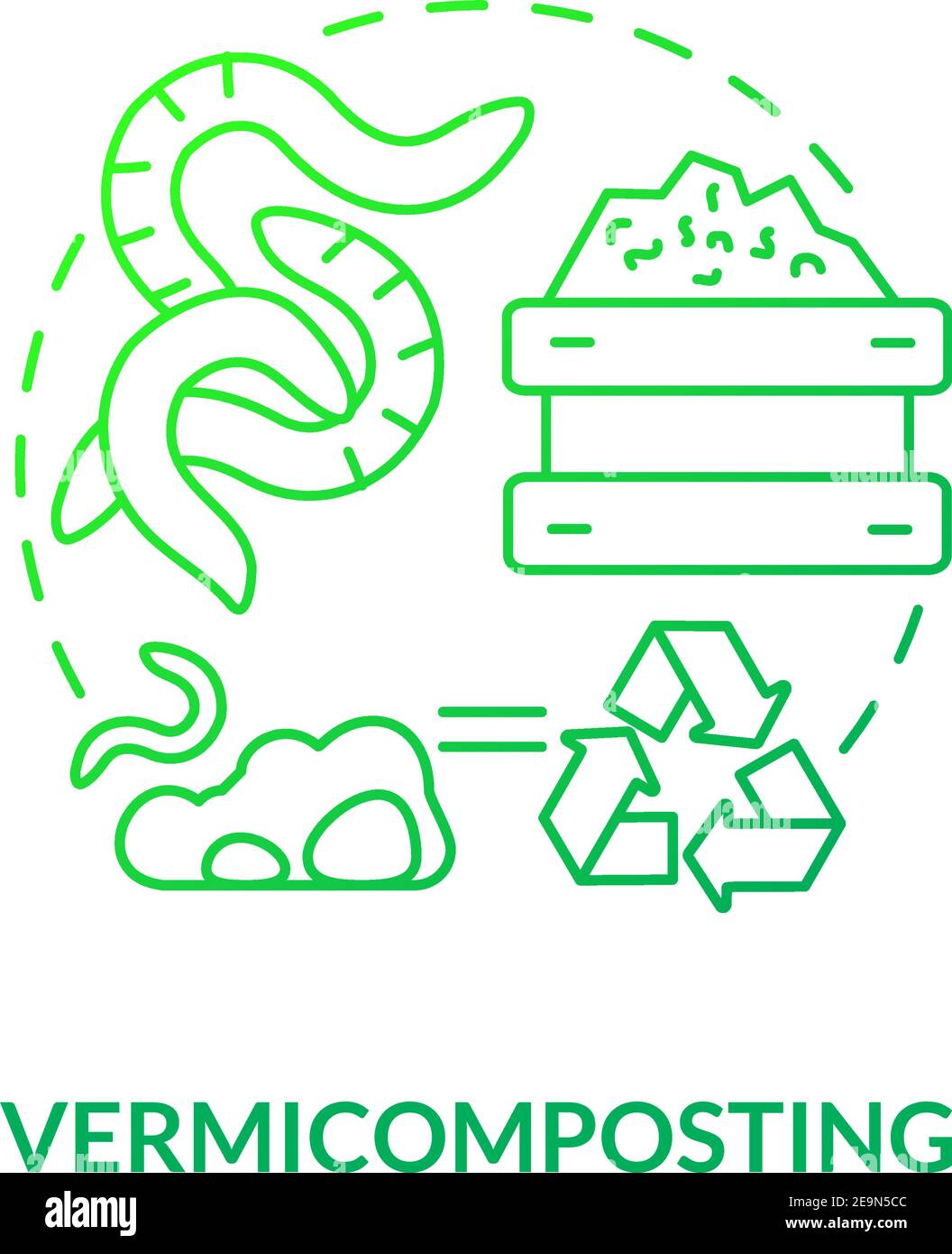Vermicomposting concept icon Stock Vector
