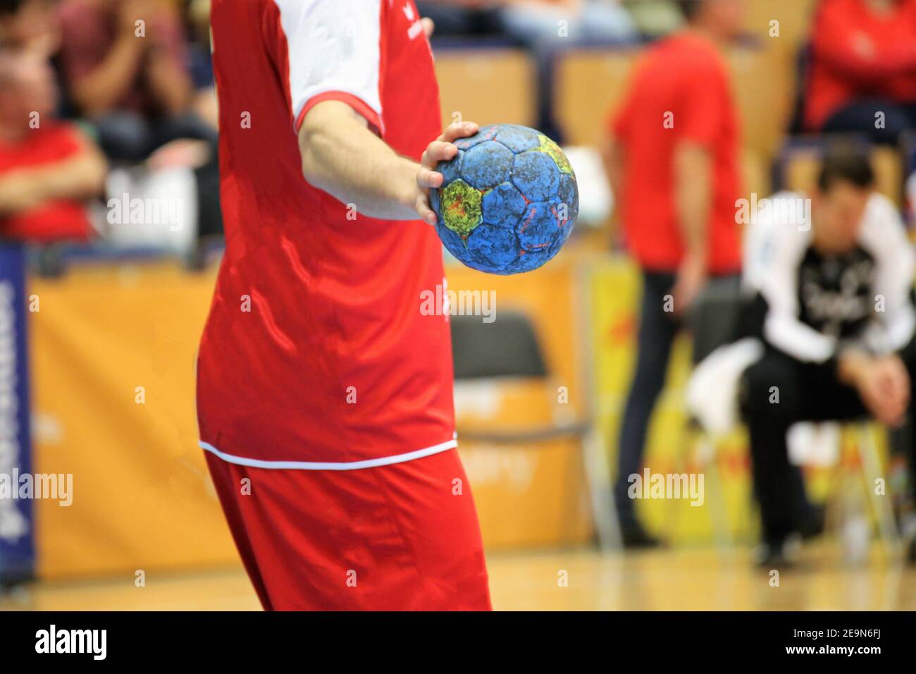Detail view of handball player Stock Photo Alamy