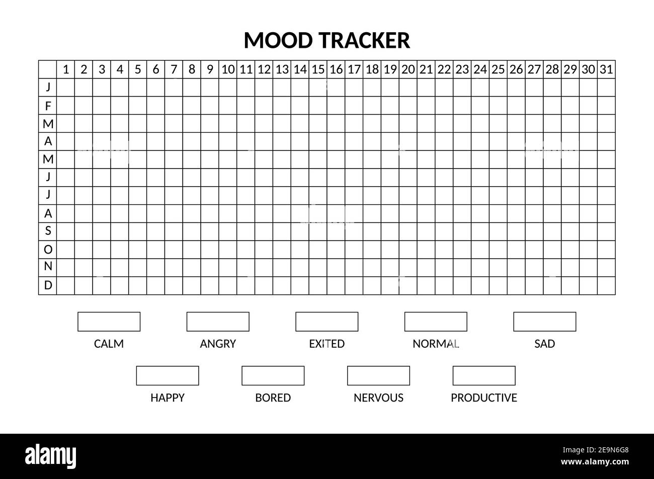 Calendar Wheel Stencil, Monthly Tracker Stencil, Bullet Style