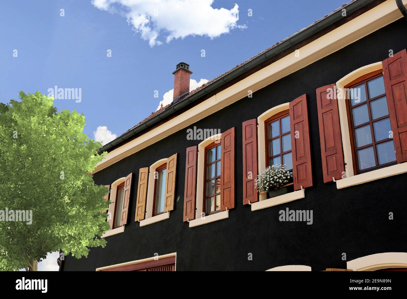Window with wooden shutters Stock Photo - Alamy