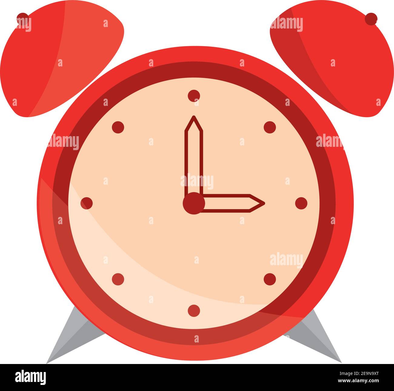 alarm clock wake up icon flat design vector illustration Stock Vector