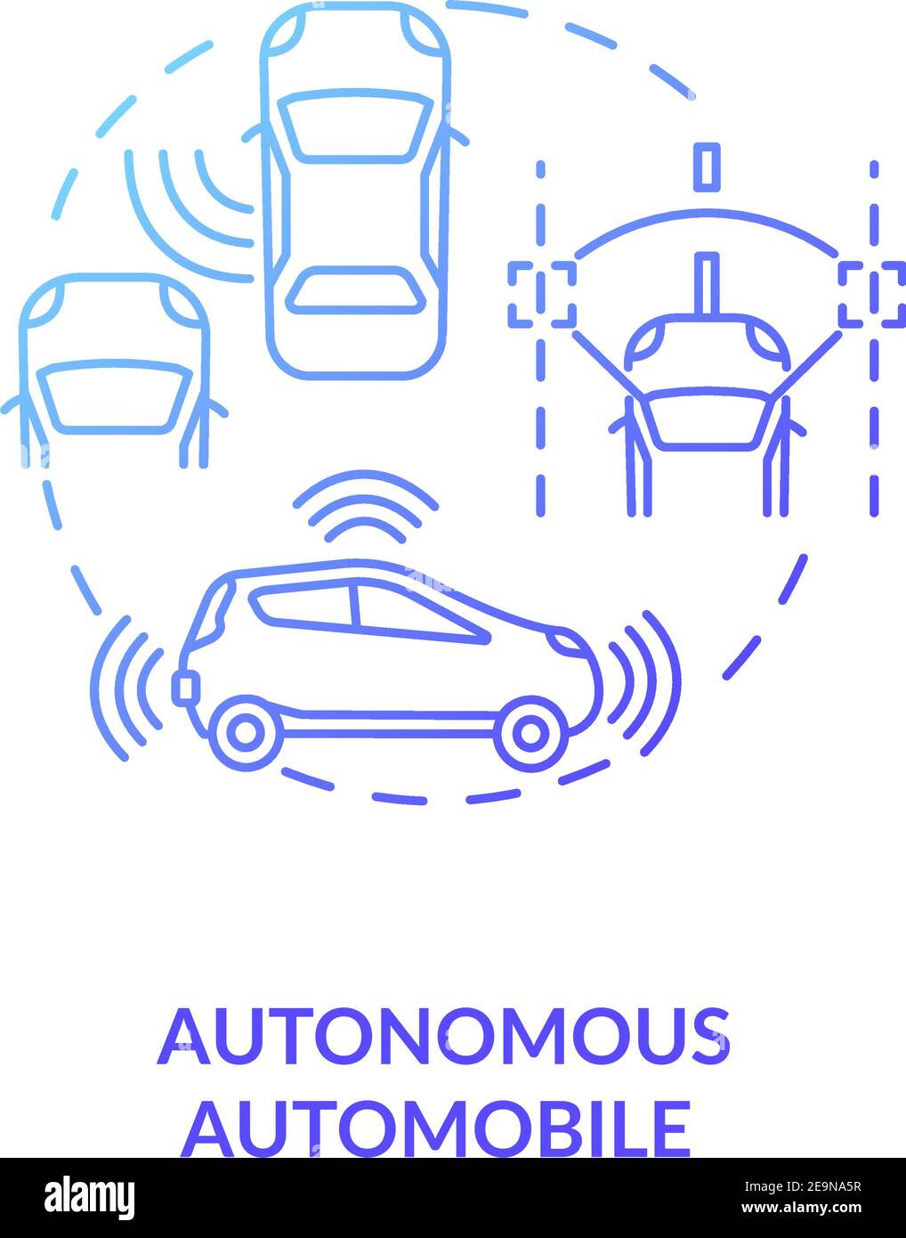 Autonomous automobile concept icon Stock Vector
