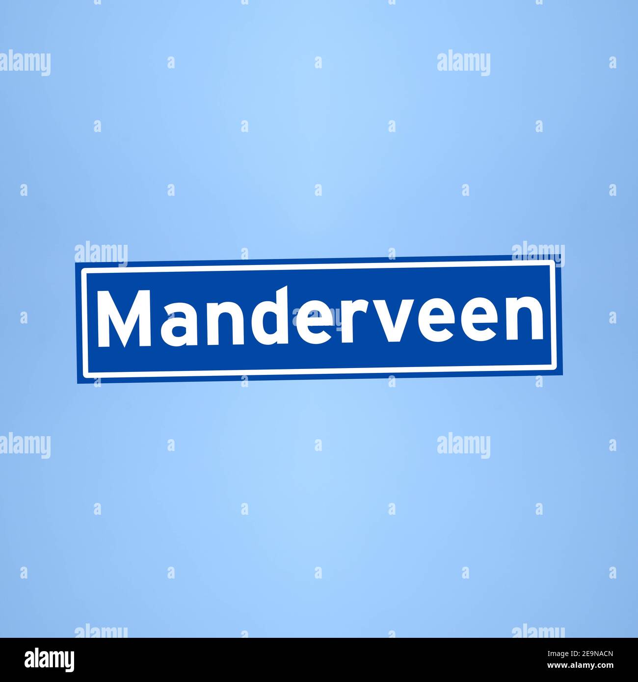 Manderveen place name sign in the Netherlands Stock Photo