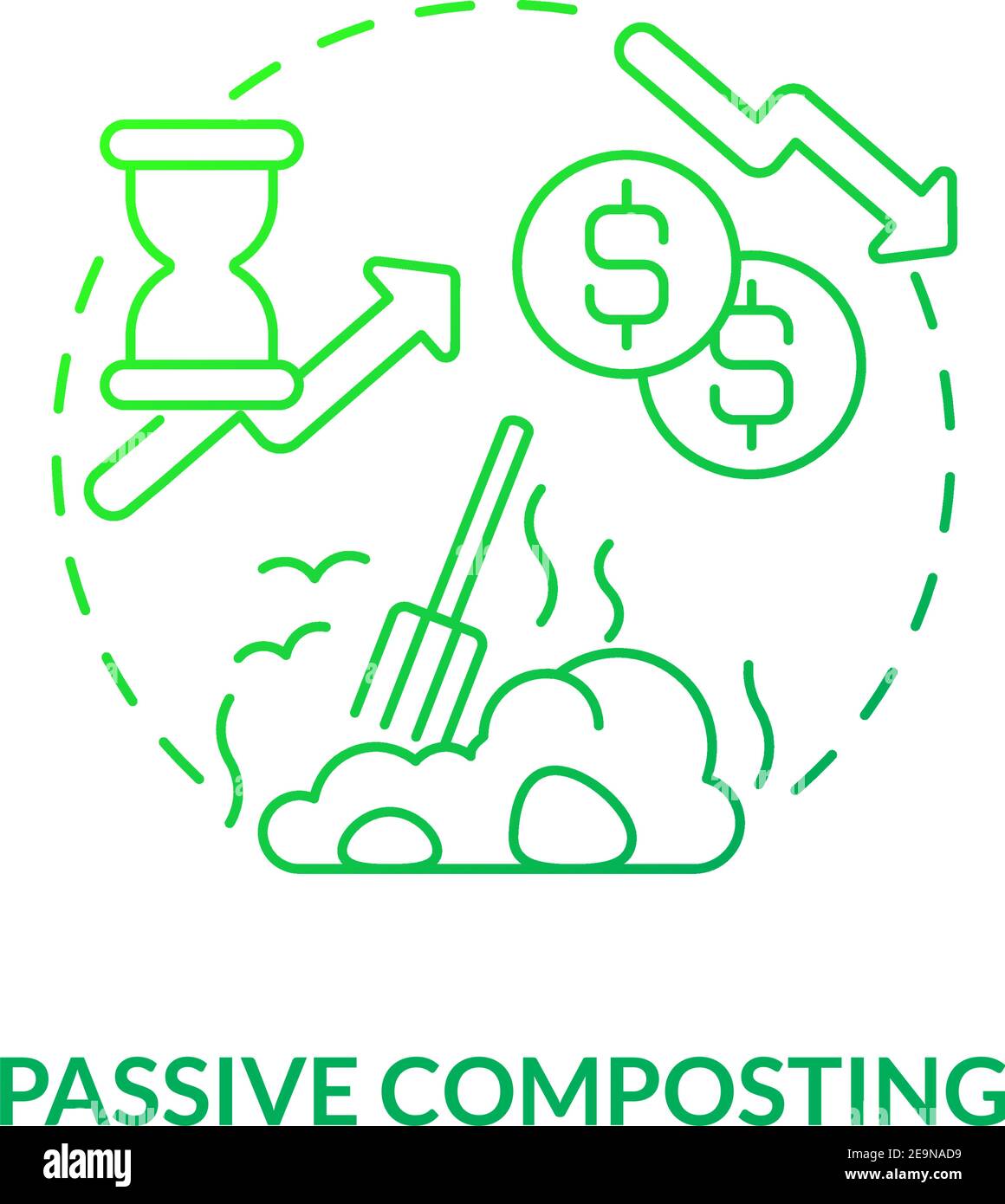 Passive composting concept icon Stock Vector