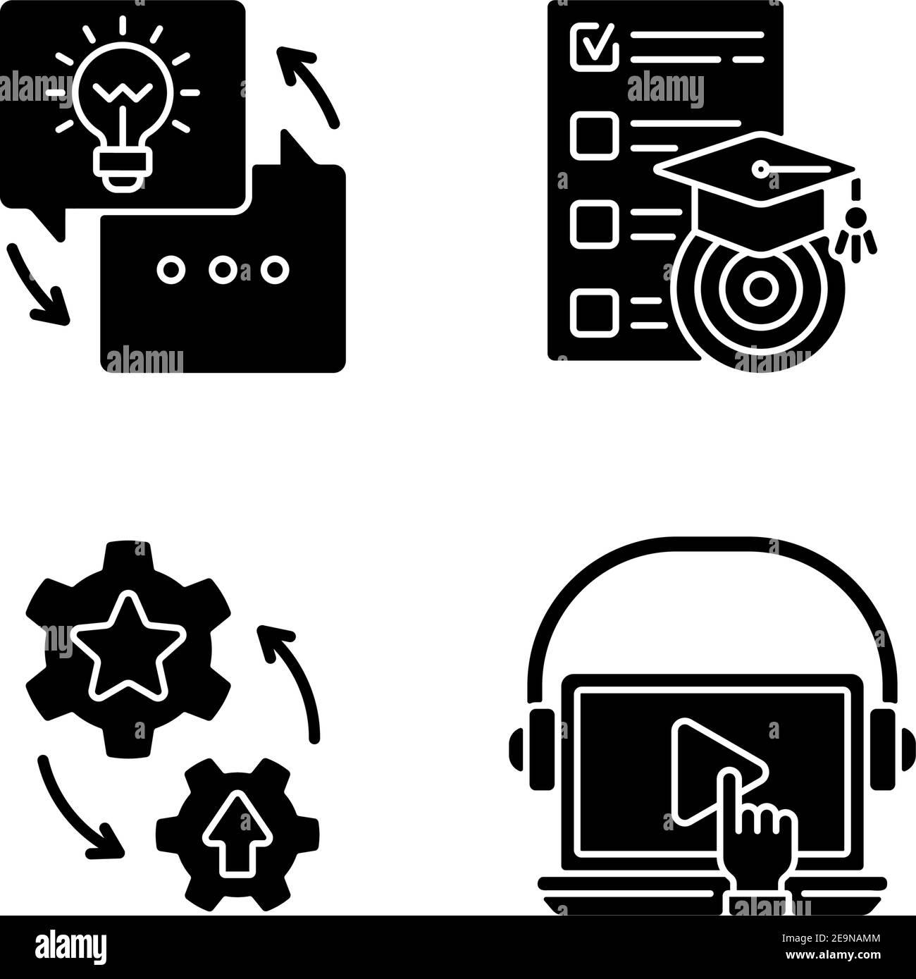 Workshop black glyph icons set on white space Stock Vector Image & Art ...