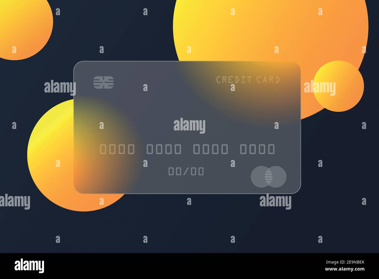 Vector drawing. Glass bank card. Glass morphism Stock Vector Image ...