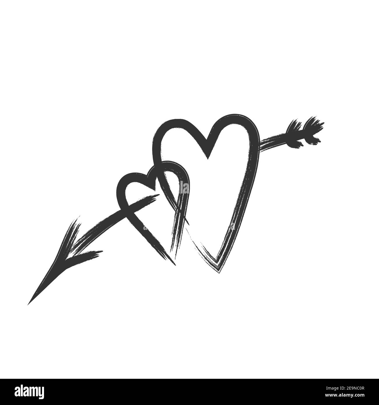 Love heart arrow Black and White Stock Photos & Images - Alamy