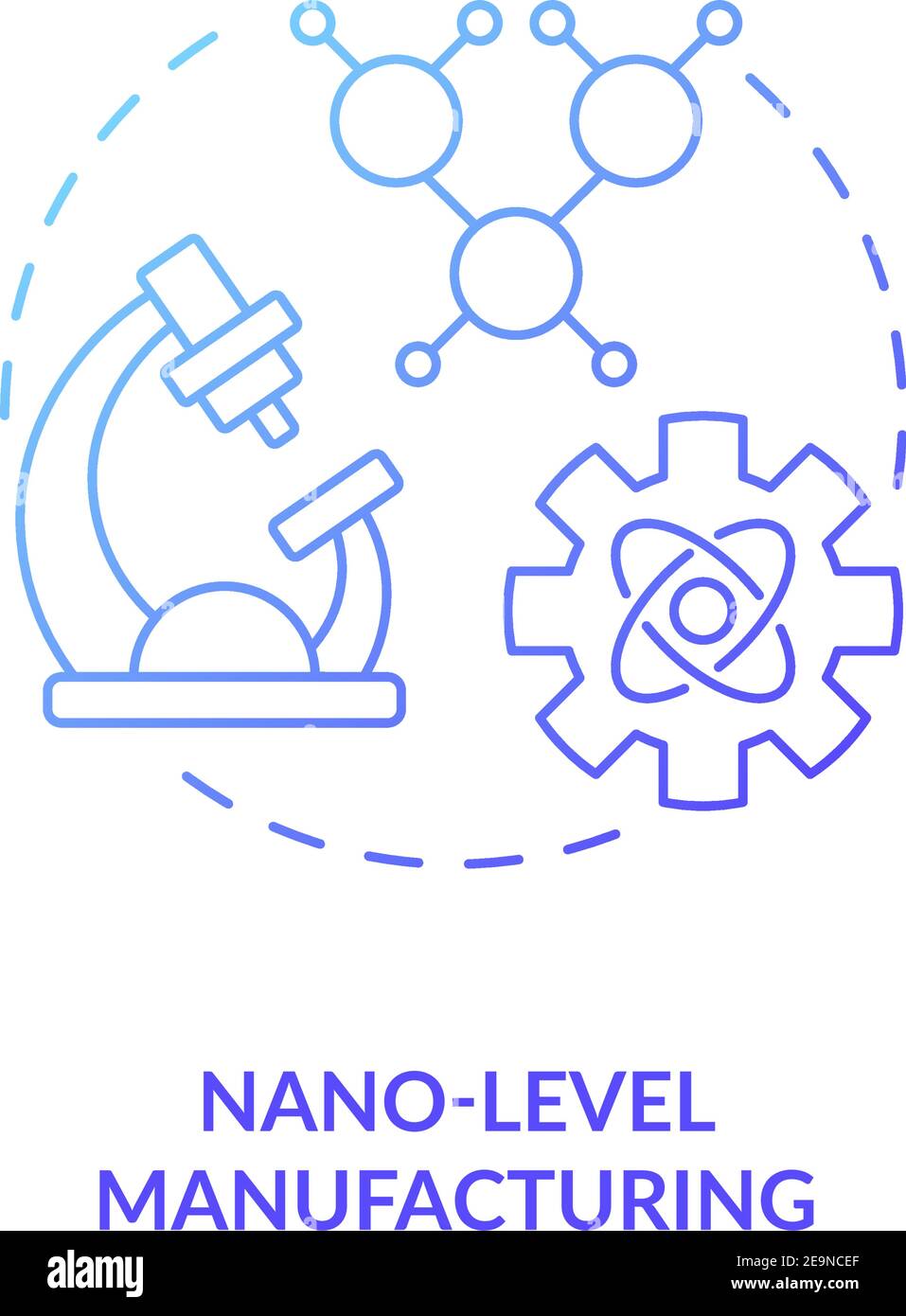 Nano-level manufacturing concept icon Stock Vector