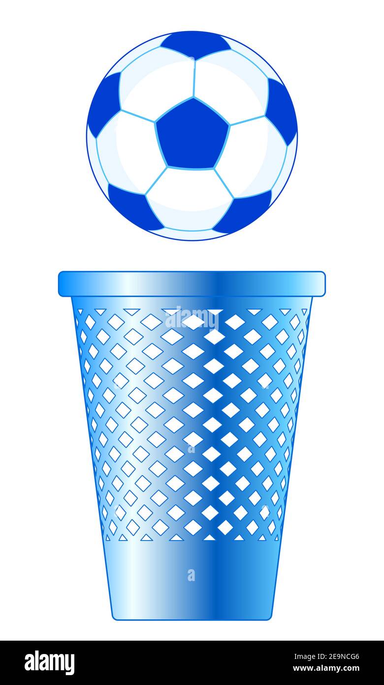 Illustration of the soccer ball and recycle bin Stock Vector Image
