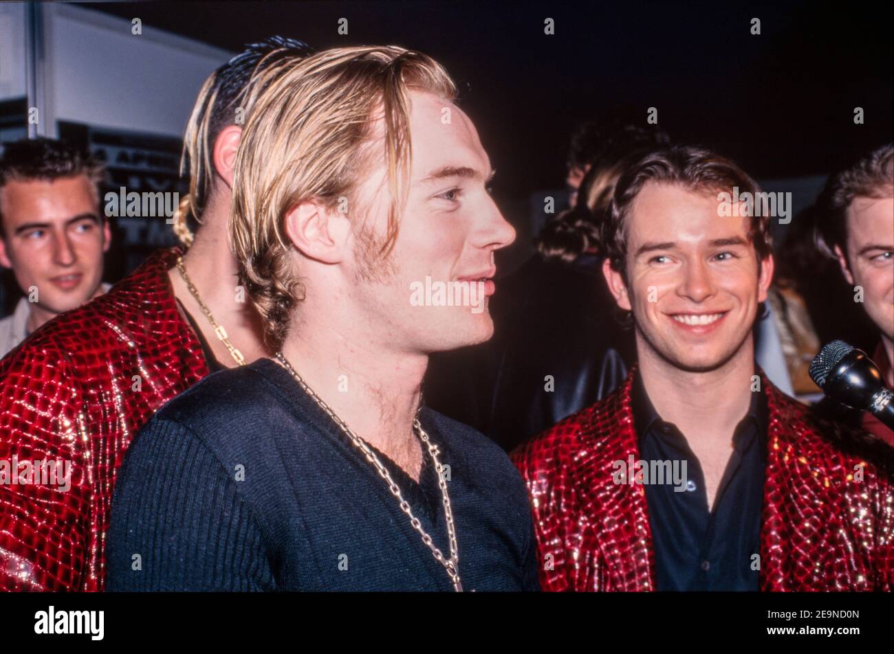 AMSTERDAM, NETHERLANDS - MAY 26, 1998: Boyzone was an Irish boyband with leadsinger Ronan Keating. Stock Photo