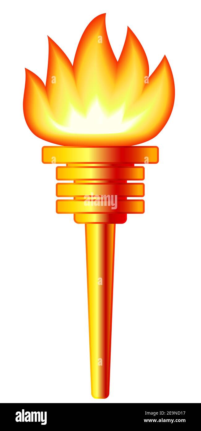 Illustration of the abstract gold torch Stock Vector
