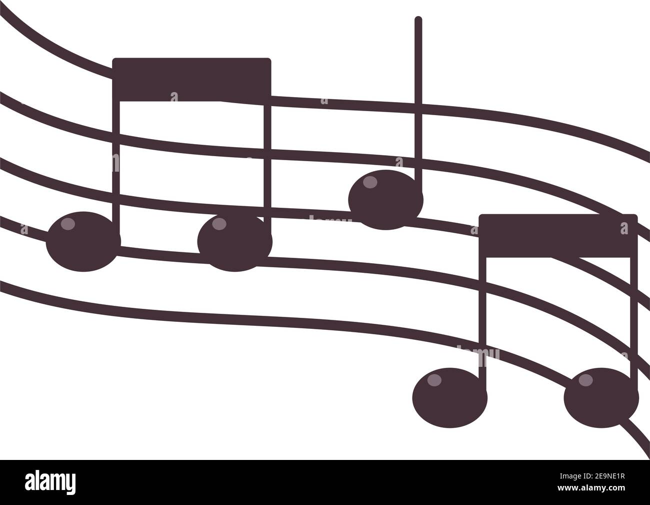 music note melody sound icon flat design vector illustration Stock