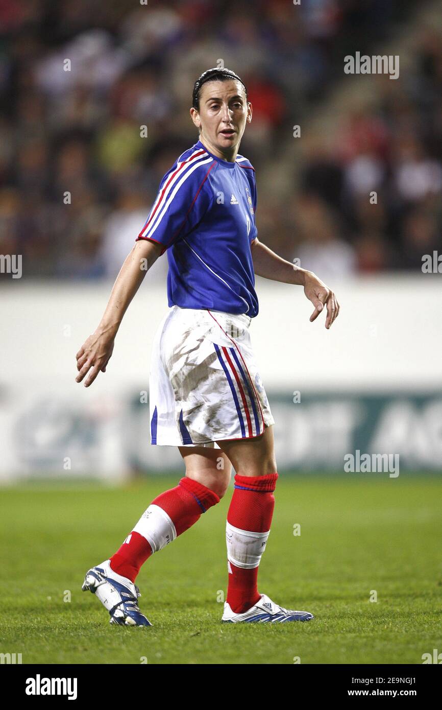France's Marinette Pichon during the women's European qualifying soccer match for the China 2007 World Cup, in Rennes, France on September 30, 2006. The match ended in a 1-1 draw. Photo by Christian Liewig/ABACAPRESS.COM Stock Photo
