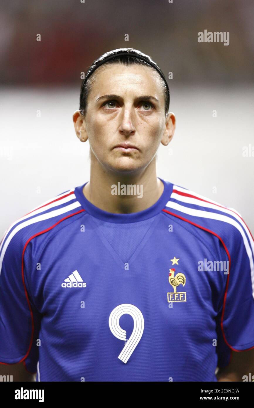 France's Marinette Pichon during the women's European qualifying soccer match for the China 2007 World Cup, in Rennes, France on September 30, 2006. The match ended in a 1-1 draw. Photo by Christian Liewig/ABACAPRESS.COM Stock Photo