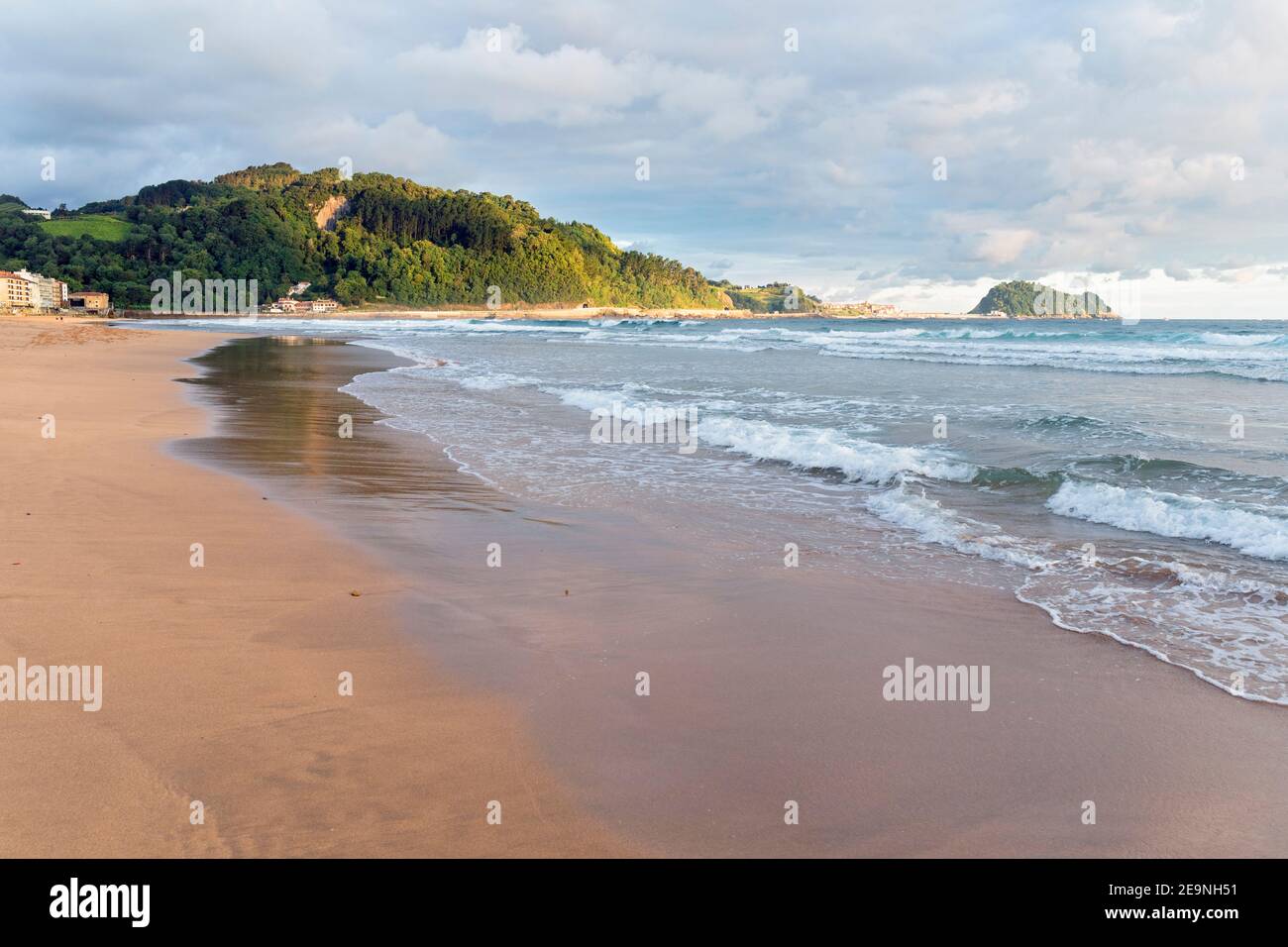 Europe, Spain, Gipuzkoa, Zarautz Beach Stock Photo