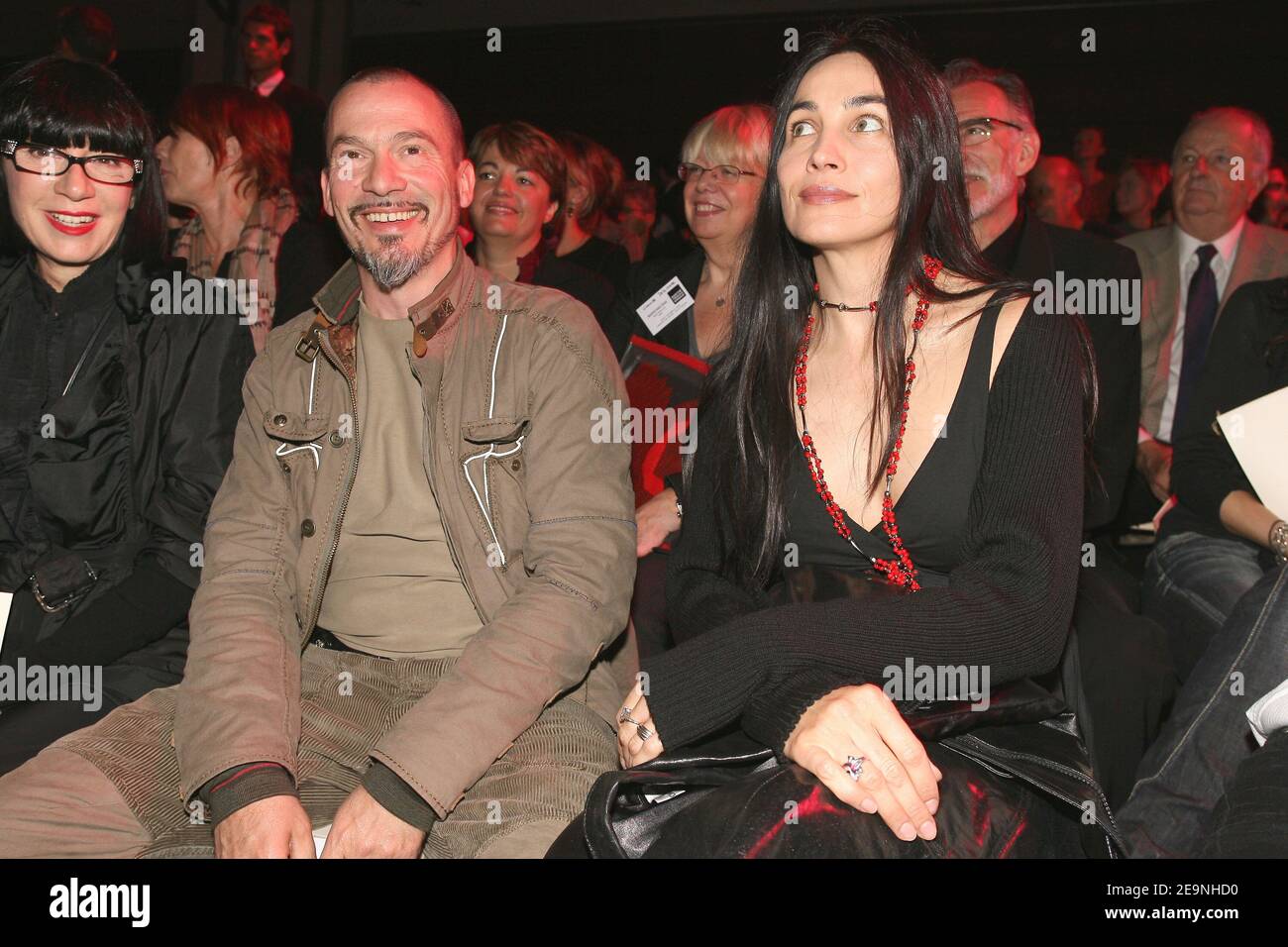 French singer Florent Pagny and his wife Azucena attend the Adidas Flagship  store opening party on the Champs Elysees, in Paris, France, on October 24,  2006. Photo by Nicolas Gouhier/Cameleon/ABACAPRESS.COM Stock Photo -
