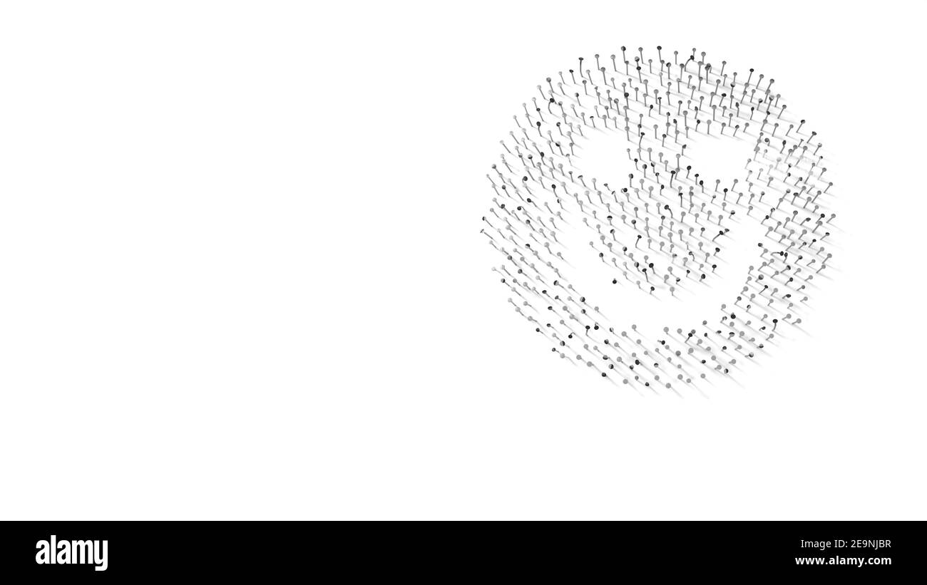 3d rendering of nails in shape of symbol of smiling emoticon with ...