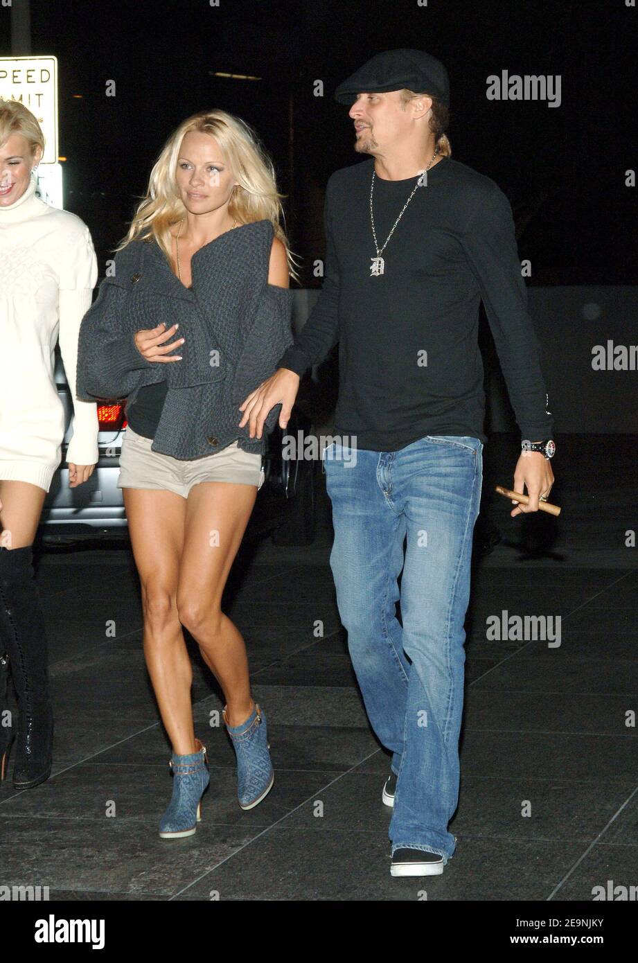 Pamela Anderson and her husband Kid Rock attend the Rolling Stone Magazine party to celebrate the 20th annual Hot List at the Stone Rose Lounge in Los Angeles, CA, USA on October 3, 2006. Photo by Lionel Hahn/ABACAPRESS.COM Stock Photo