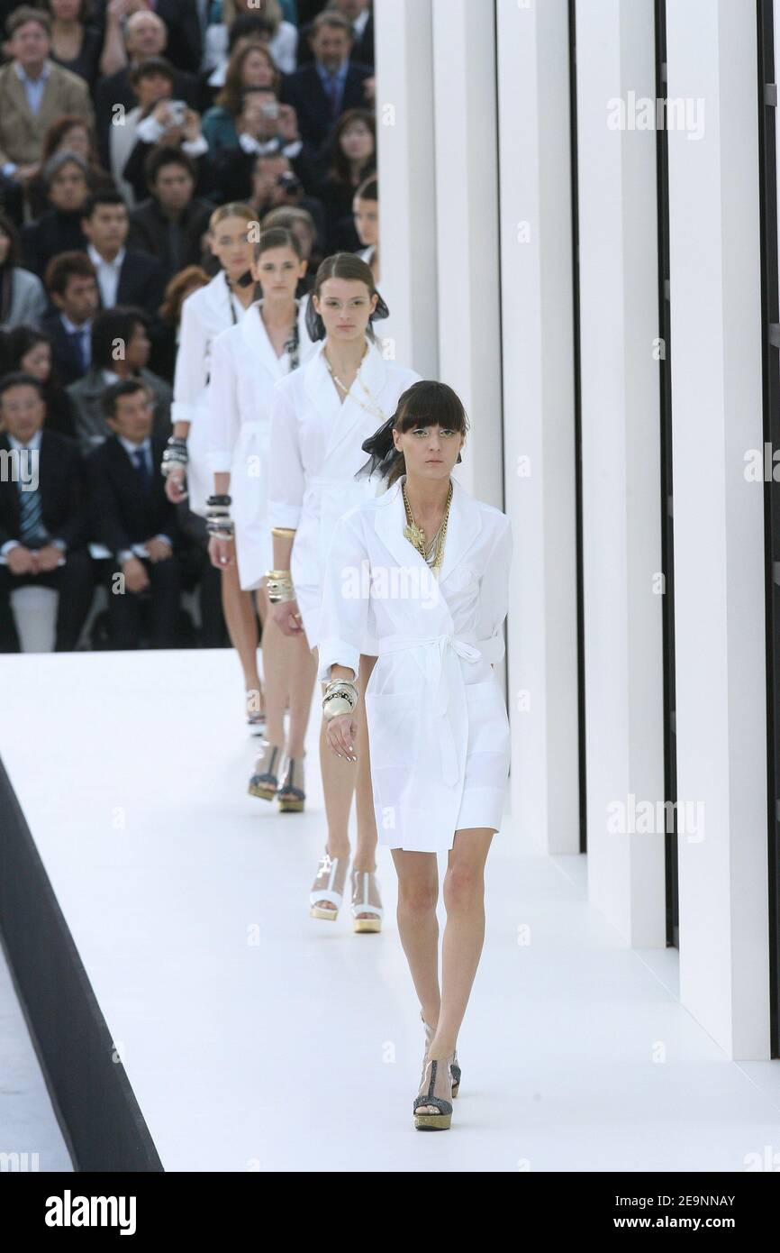 Models display creations by German fashion designer Karl Lagerfeld for Chanel  Spring-Summer 2007 Ready-to