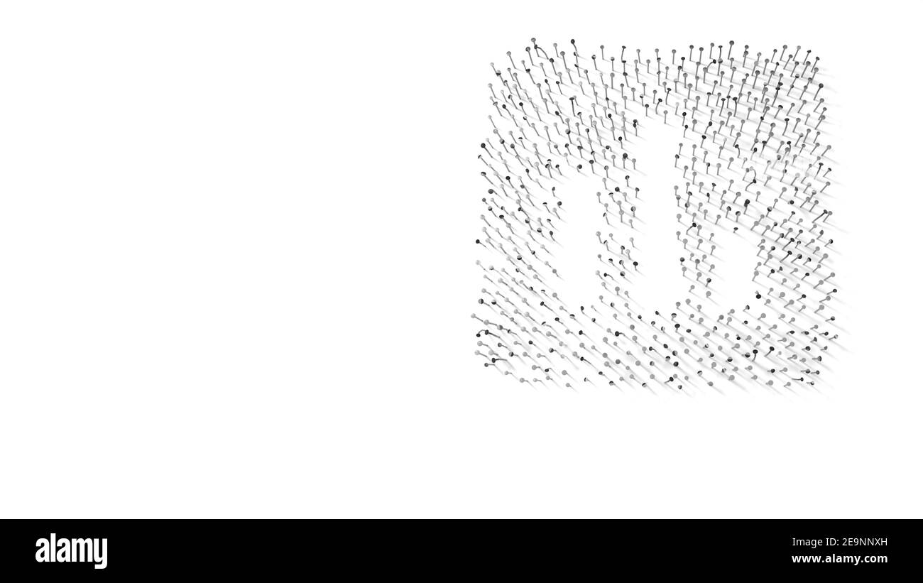 3d rendering of nails in shape of symbol of rounded square app icon ...
