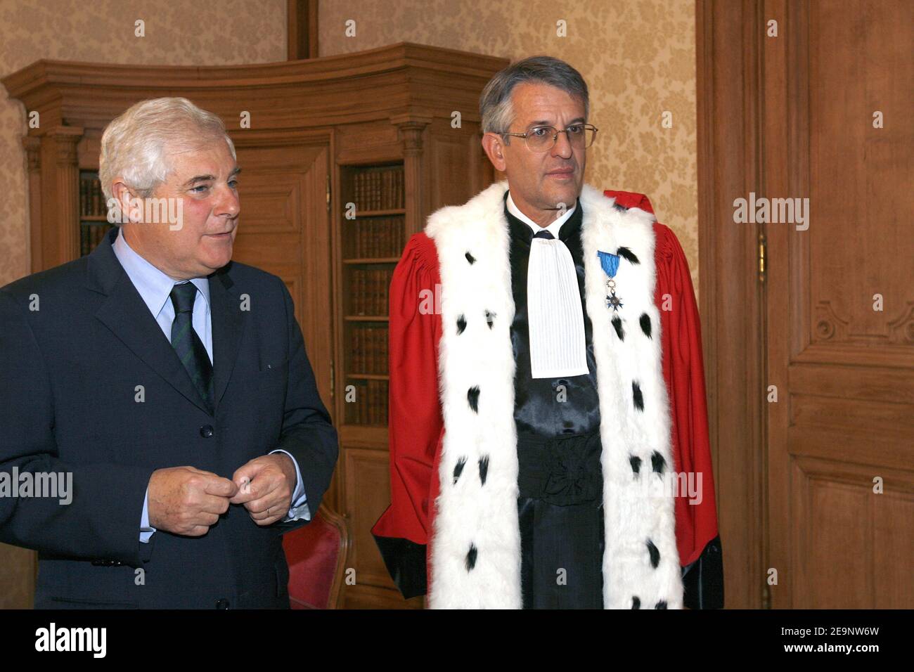 Laurent Le Mesle is appointed as Paris general prosecutor of the Appeal court in presence of Justice Minister, Pascal Clement. Paris, France on October 9, 2006. Photo by Bernard Bisson/ABACAPRESS.COM Stock Photo