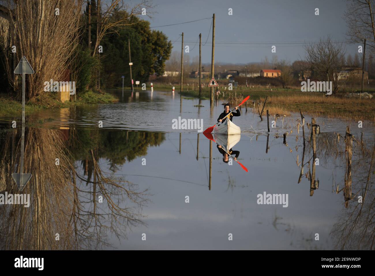 River Garonne, France. 5th Feb 2021. The Garonne has experienced a ...