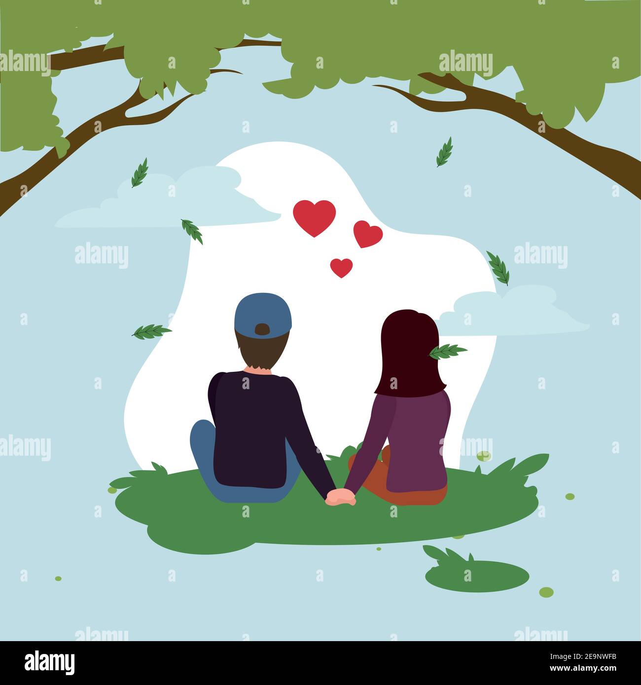 Happy valentines day couple holding hands of love passion and romantic ...